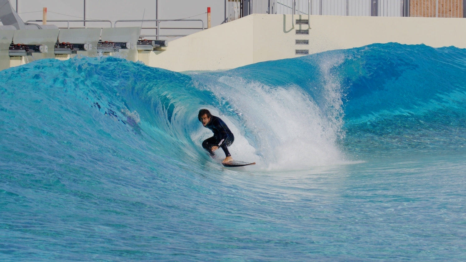Surfer pulling into a barrel at V Land